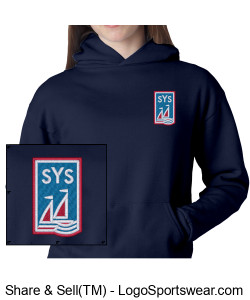 Champion Youth Powerblend Pullover Hood Design Zoom